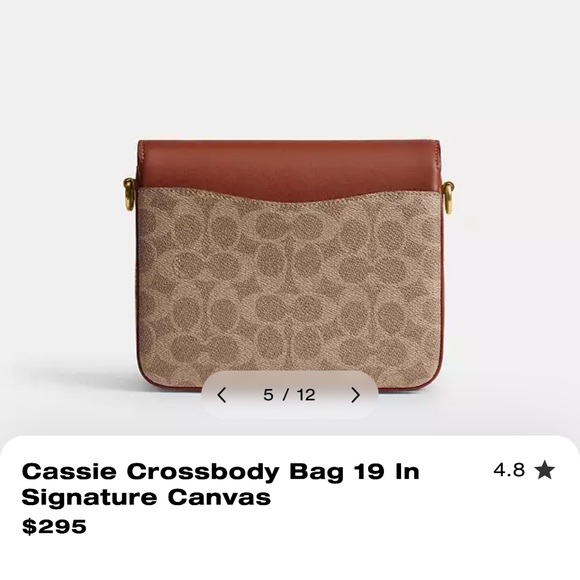 NEW Coach Cassie Crossbody Bag 19 In Signature Canvas w/ Shoulder strap - Picture 6 of 9